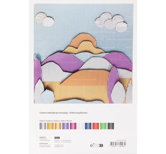 Bastelwellpappe "Metallic", 25 x 35 cm, 10 Blatt