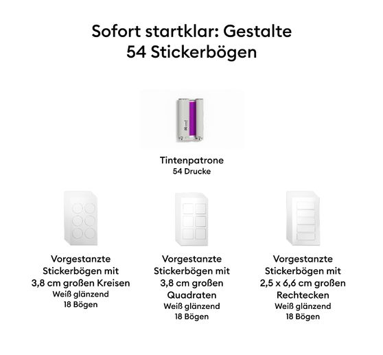 Cricut StickerPix Print Set "Stickerb&ouml;gen", 55-tlg.