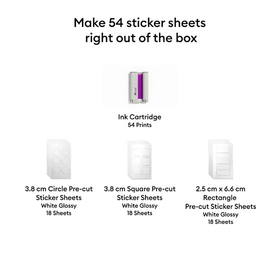 Cricut StickerPix Print Set "Sticker sheets", 55 pcs.