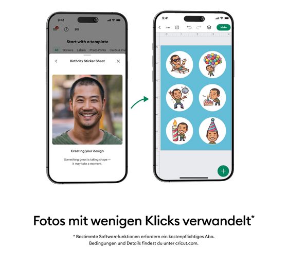 Cricut StickerPix Print Set "Fotopapier + Stickerb&ouml;gen", 55-tlg.