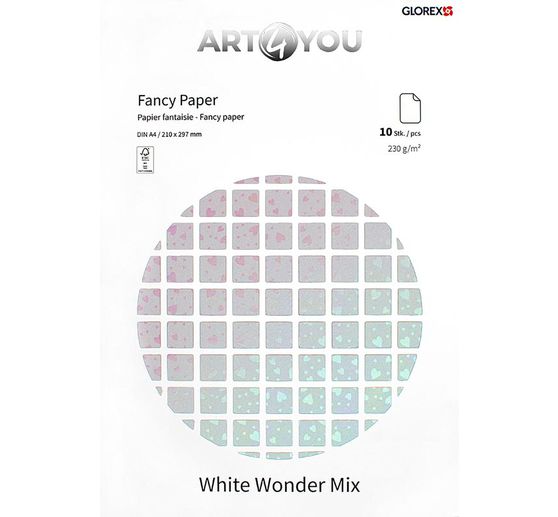 Bastelpapier "White Wonder Mix", A4, 10 Blatt