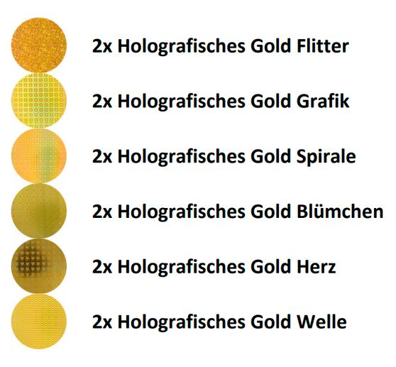 Mirror card "Golden Holographic Mix", A4, 12 sheets