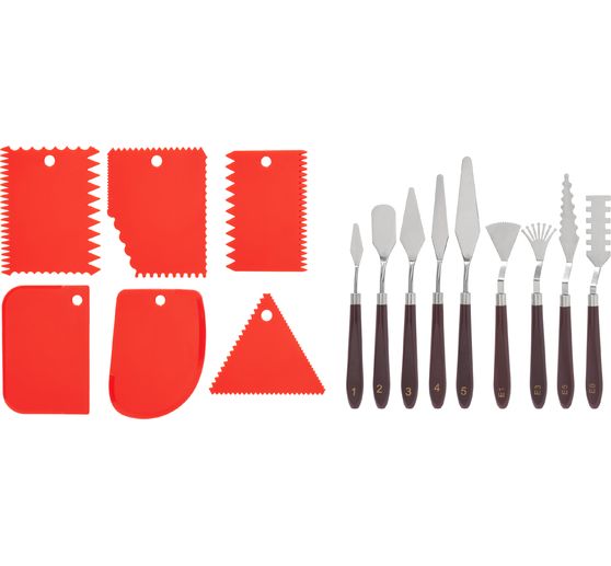 VBS Palettmesser & Zahnspachtel-Set, 15-teilig