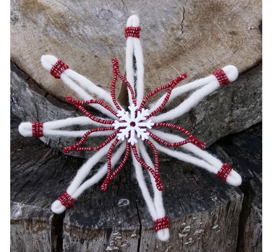 Magazine DIY feutre + laine + fil de fer Automne Noël "Retro wrap stars"