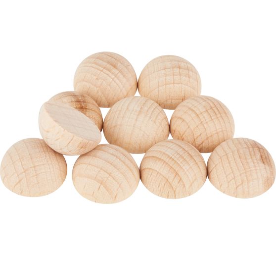 Demi-perles en bois non percées VBS, 10 pièces