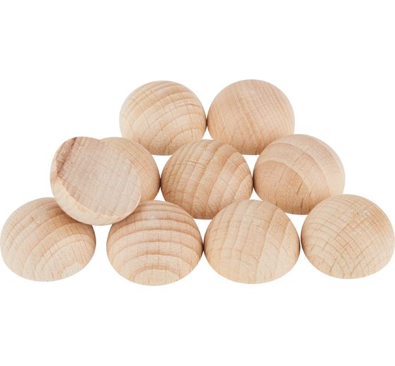 Demi-perles en bois non percées VBS, 10 pièces
