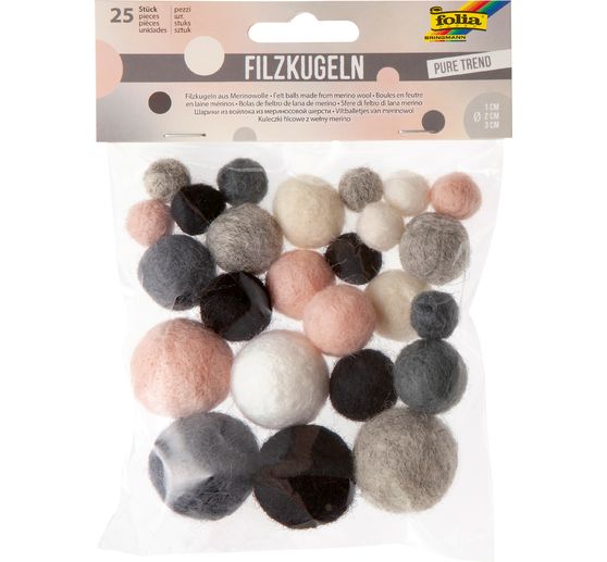 Viltballen, 25 stuks