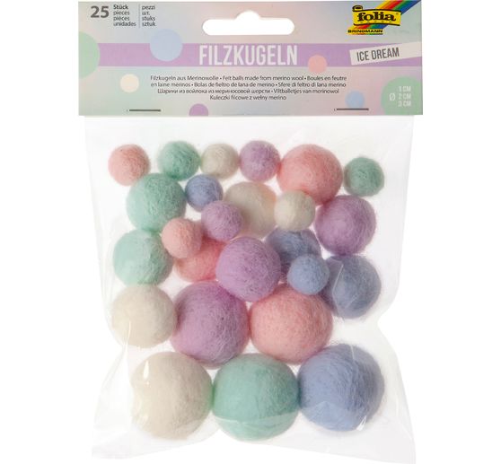 Viltballen, 25 stuks