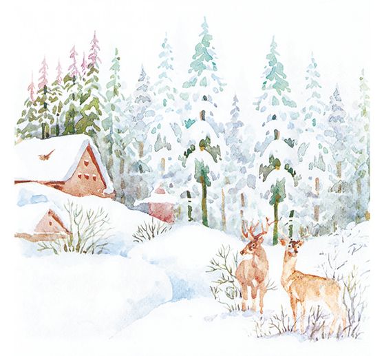 Servet "Winterlandschap in het bos"