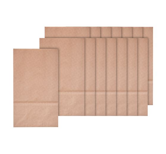 Papieren zakken met blokbodem van kraftpapier, 15 stuks