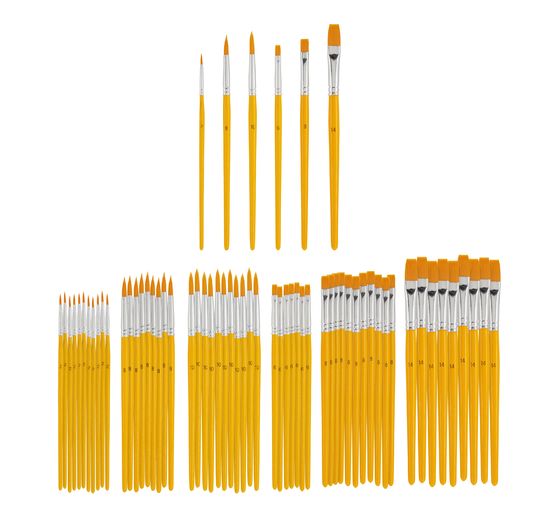 VBS Penseel synthetische haar "Assorti", 64 stuks