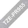 Brother P-touch Premium schrijfband, 24 mm Wit op glitter zilver