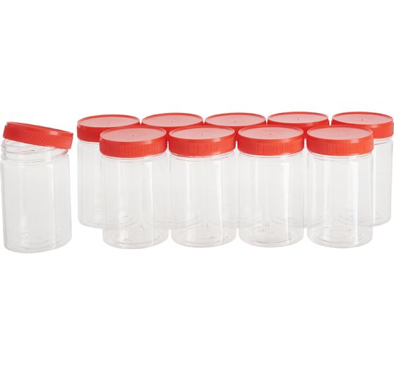 VBS Plastic boxes with screw cap, 200 ml, 10 pieces