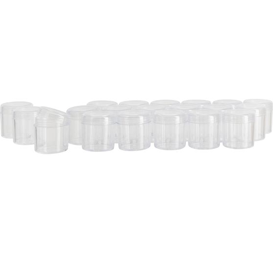 VBS Plastic jars with screw cap "High", 20 pieces