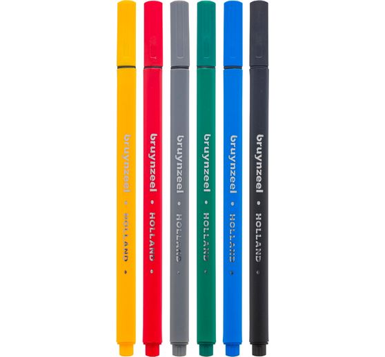 Bruynzeel Fineliners-Set, 6 stuks
