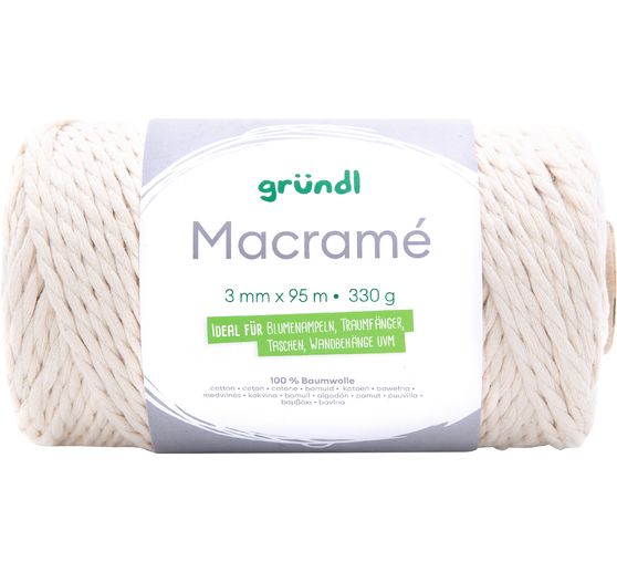 Gründl cotton cord "Macramé", 3 mm