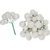 Kerstballen van glas op draad, 36 stuks, Ø 20 / 25 / 30 mm Wit-Opaal