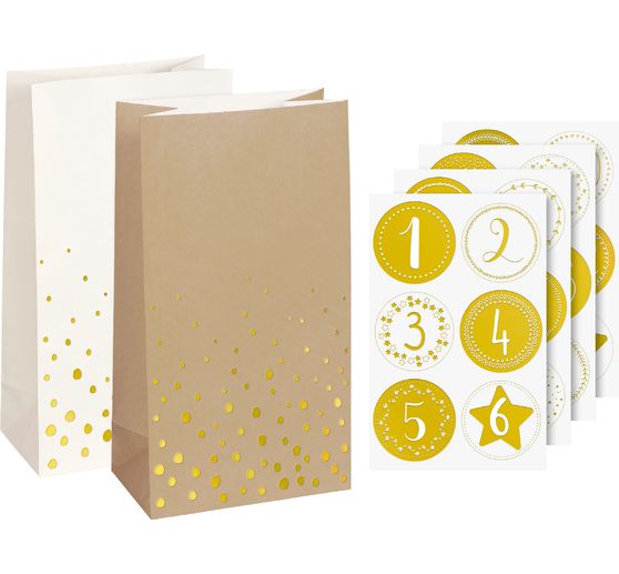 Advent calendar set "Golden dots"