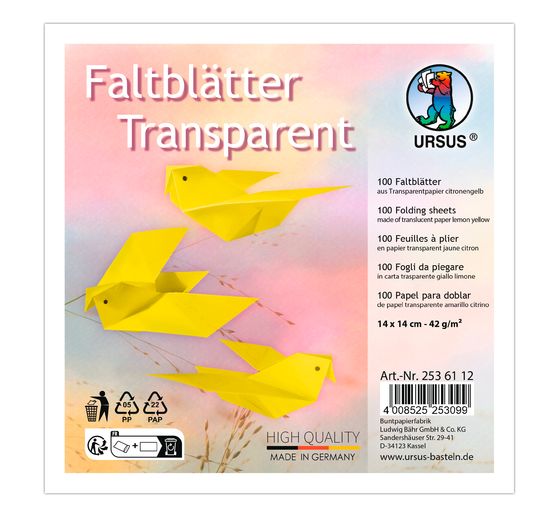 Transparant papier-vouwpapier