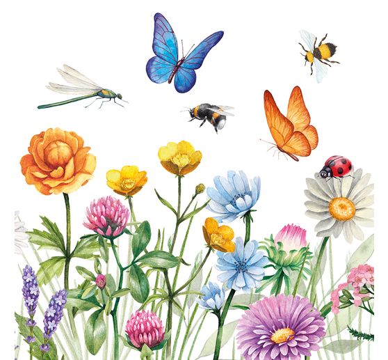 Servet "Kleurrijke bloemenweide"