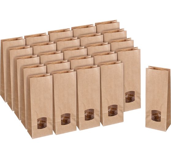 Blokbodemzakken van kraftpapier met venster