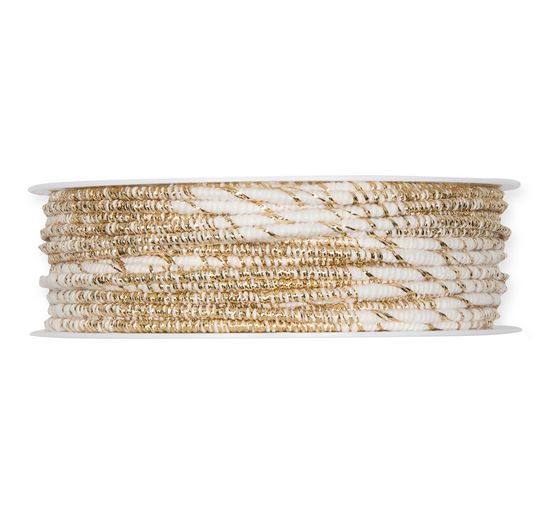 Cotton cord with lurex and malleable wire core