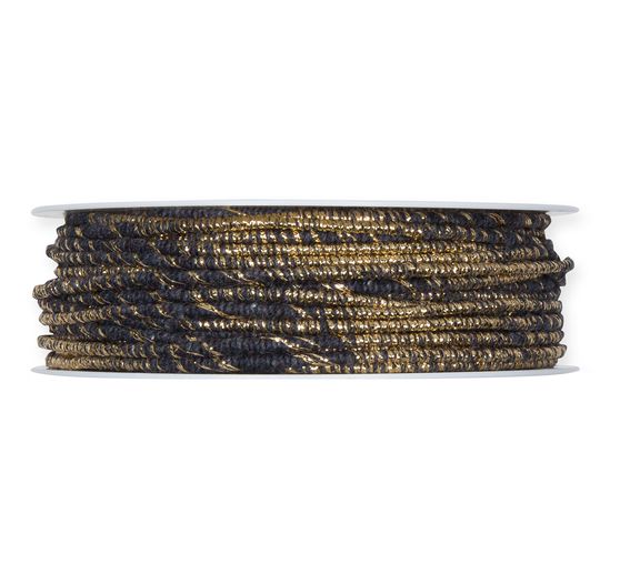 Cotton cord with lurex and malleable wire core