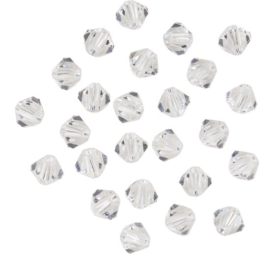 Glas geslepen glitterkralen, 4 mm