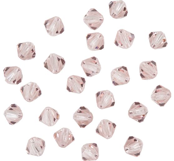 Glas geslepen glitterkralen, 4 mm