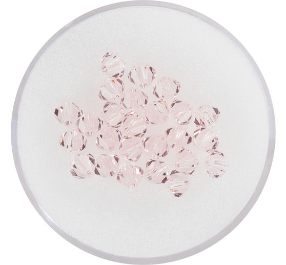 Glas geslepen glitterkralen, 4 mm