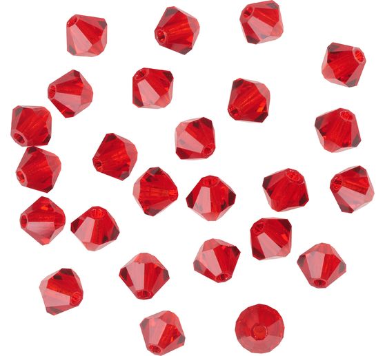 Glas geslepen glitterkralen, 4 mm