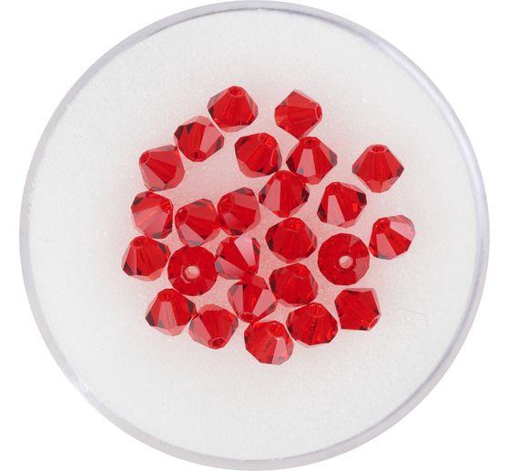 Glas geslepen glitterkralen, 4 mm