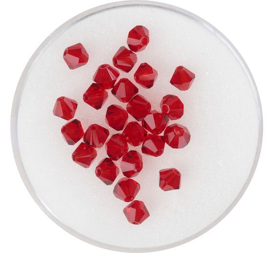 Glas geslepen glitterkralen, 4 mm