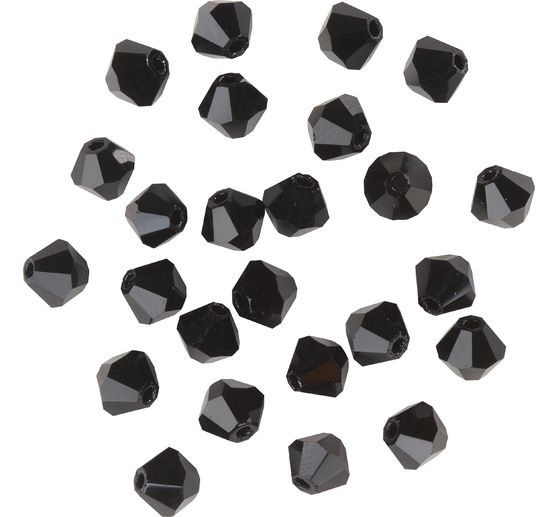 Glas geslepen glitterkralen, 4 mm