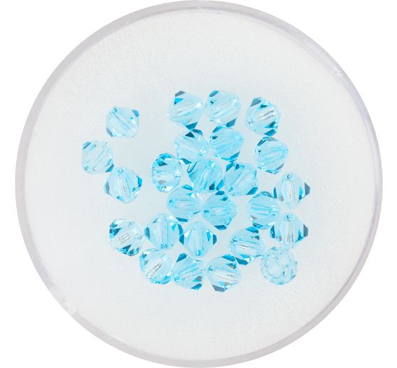 Glas geslepen glitterkralen, 4 mm