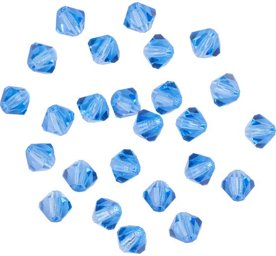 Glas geslepen glitterkralen, 4 mm