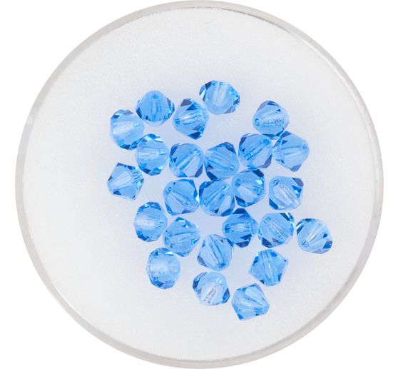 Glas geslepen glitterkralen, 4 mm