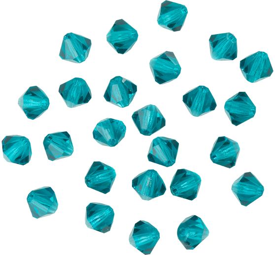 Glas geslepen glitterkralen, 4 mm