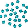 Glas geslepen glitterkralen, 4 mm Blue Zircon