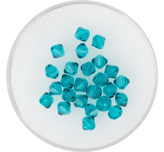 Glas geslepen glitterkralen, 4 mm