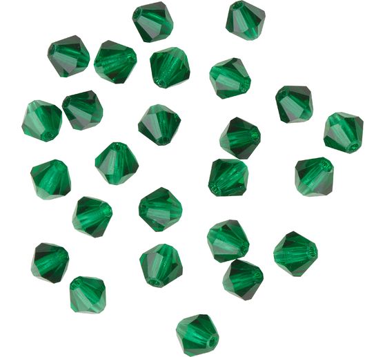 Glas geslepen glitterkralen, 4 mm