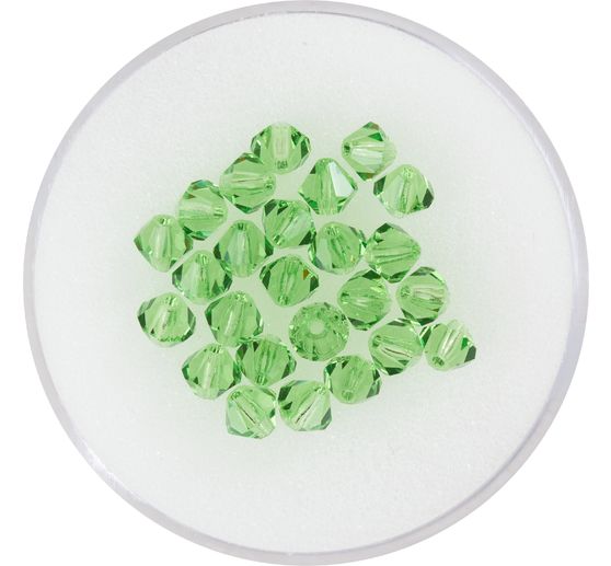 Glas geslepen glitterkralen, 4 mm