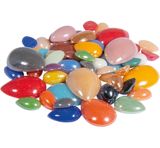 Glasmozaïek steentjes "Diamond", kleurrijke mix, ca. 180 g