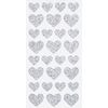Glittersticker "Harten" Zilver