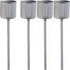 Candle holder with skewer for stick candles, 4 pieces Silver