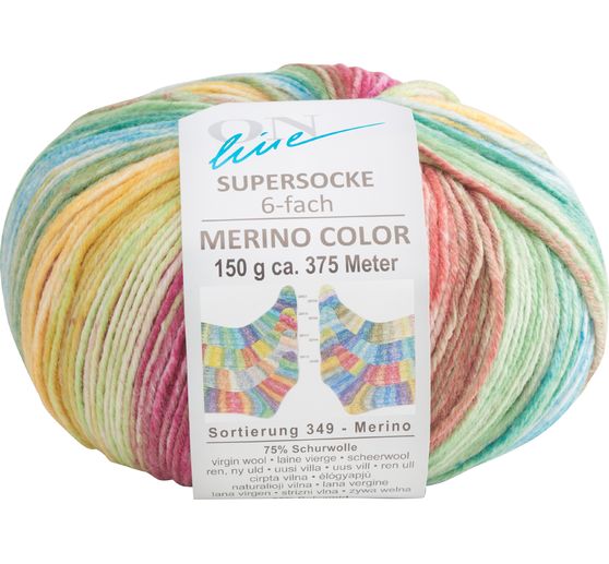 ONline Wol super sock merino color, assortiment 349
