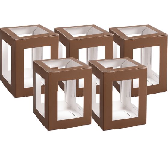 Lantaarn blanco "Vierkant", 5 stuks