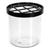 Glass vase with plug grid
