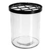 Glass vase with plug grid