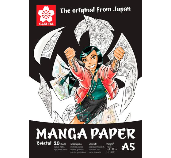 Sakura mangapapier, 20 vellen, 250 g/m²